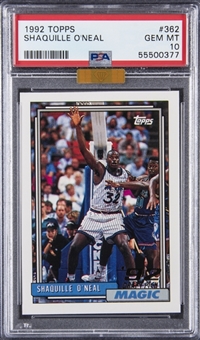 1992-93 Topps #362 Shaquille ONeal Rookie Card - PSA GEM MT 10 - MBA Gold Diamond Certifed 